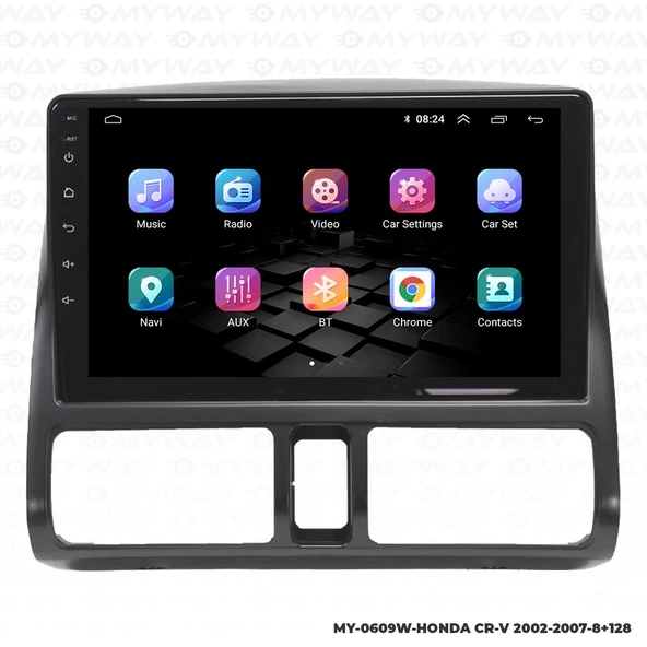 Araç Multimedya Honda Cr-V Android 12 Carplay 4Gb Ram + 64Gb Hdd 2002-2007 Navigasyon Ekran MYW - 7