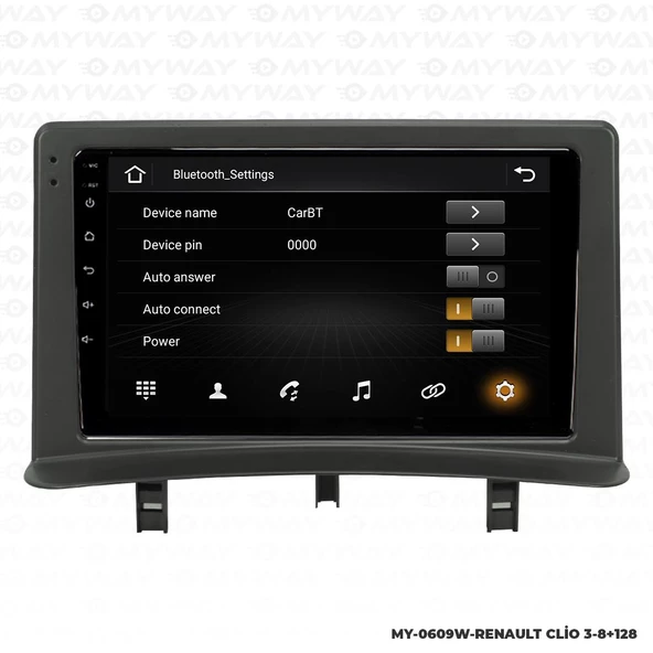 Araç Multimedya Renault Clio 3 Android 12 Carplay 4Gb Ram + 64Gb Hdd Navigasyon Ekran MYW - Resim 3