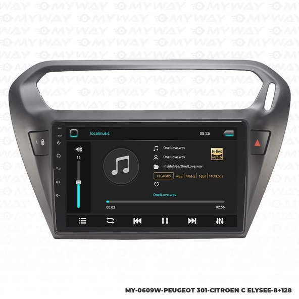 Araç Multimedya Peugeot 301 Android 12 Carplay 4Gb Ram + 64Gb Hdd Navigasyon Ekran MYW - 2