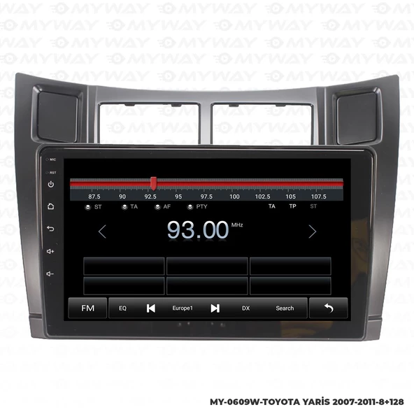 Araç Multimedya Toyota Yaris Android 12 Carplay 4Gb Ram + 64Gb Hdd 2007-2011 Navigasyon Ekran MYW - 4