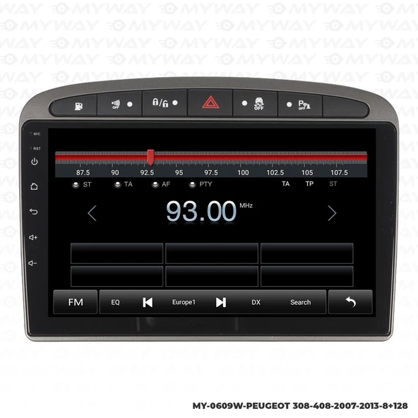 Araç Multimedya Peugeot 308 Android 12 Carplay 4Gb Ram + 64Gb Hdd Navigasyon Ekran MYW - Resim 4