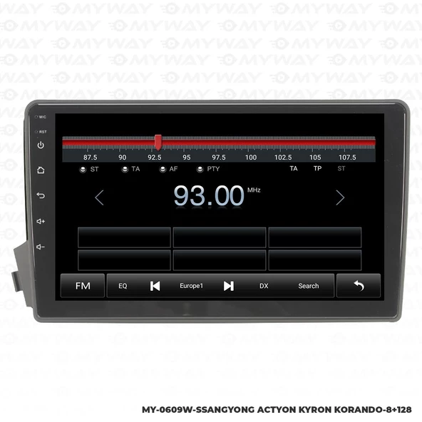 Araç Multimedya Ssanyong Kyron Android 12 Carplay 4Gb Ram + 64Gb Hdd 2008-2013 Navigasyon Ekran MYW - Resim 4