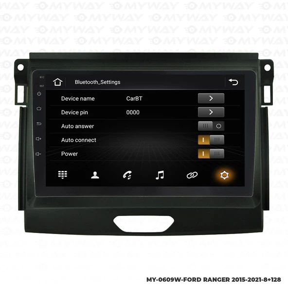 Araç Multimedya Ford Ranger Android 12 Carplay 4Gb Ram + 64Gb Hdd 2015-2021 Navigasyon Ekran MYW - Resim 3