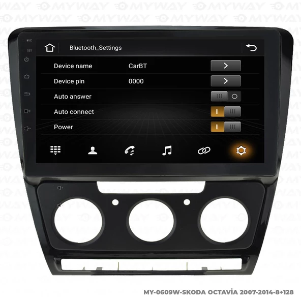 Araç Multimedya Skoda Octavia Android 12 Carplay 4Gb Ram + 64Gb Hdd 2007-2014 Navigasyon Ekran MYW - 3