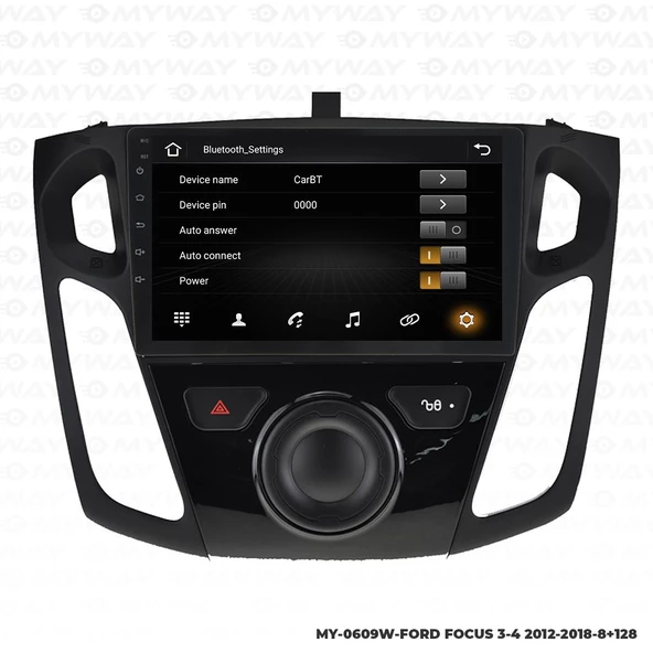 Araç Multimedya Ford Focus 4 Android 12 Carplay 4Gb Ram + 64Gb Hdd 2012-2018 Navigasyon Ekran MYW - 3