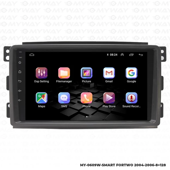 Araç Multimedya Smart Forfour Android 12 Carplay 4Gb Ram + 64Gb Hdd Navigasyon Ekran MYW - Resim 6