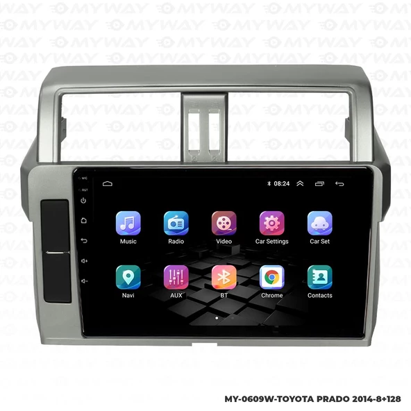 Araç Multimedya Toyota Prado Android 12 Carplay 4Gb Ram + 64Gb Hdd 2014 Navigasyon Ekran MYW - Resim 7