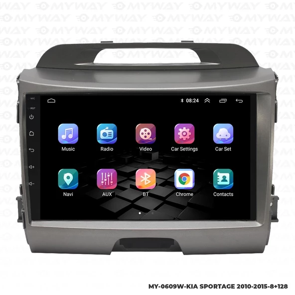 Araç Multimedya Kia Sportage Android 12 Carplay 4Gb Ram + 64Gb Hdd 2010-2015 Navigasyon Ekran MYW - 7