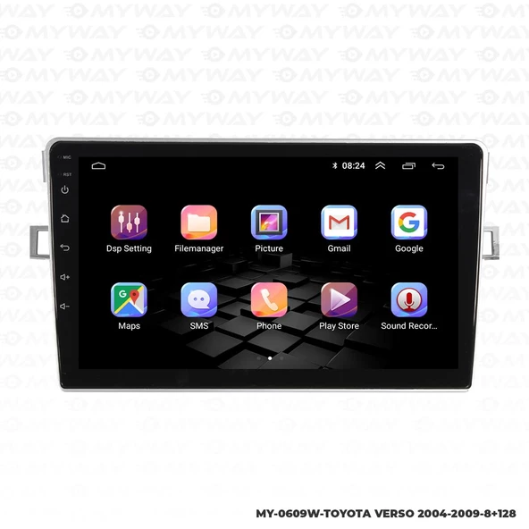 Araç Multimedya Toyota Verso Android 12 Carplay 4Gb Ram + 64Gb Hdd 2004-2009 Navigasyon Ekran MYW - Resim 6
