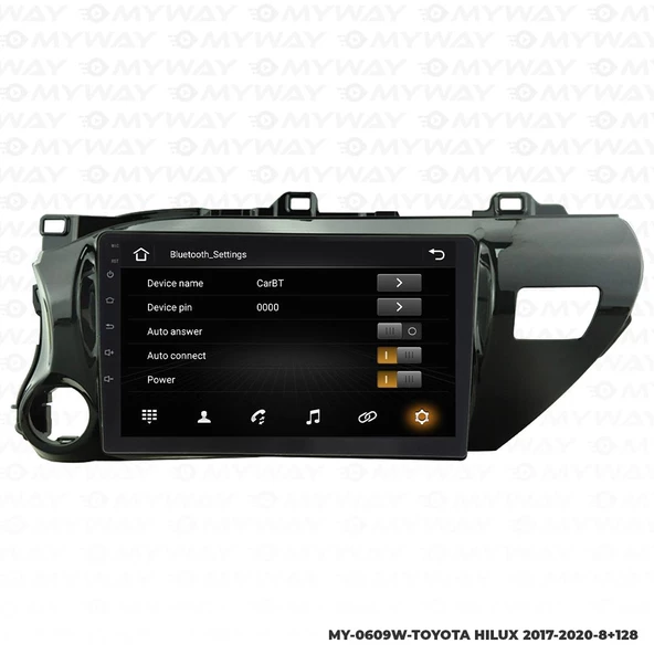 Araç Multimedya Toyota Hilux Android 12 Carplay 4Gb Ram + 64Gb Hdd 2017-2020 Navigasyon Ekran MYW - Resim 3