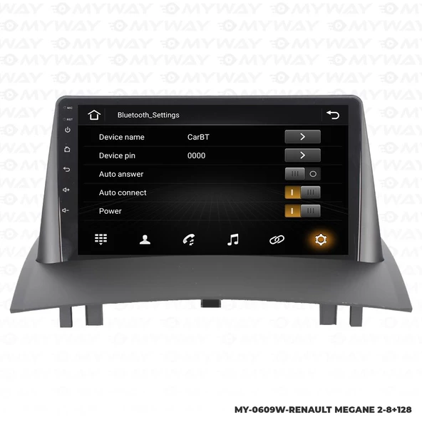 Araç Multimedya Renault Megane 2 Android 12 Carplay 4Gb Ram + 64Gb Hdd Navigasyon Ekran MYW - Resim 3