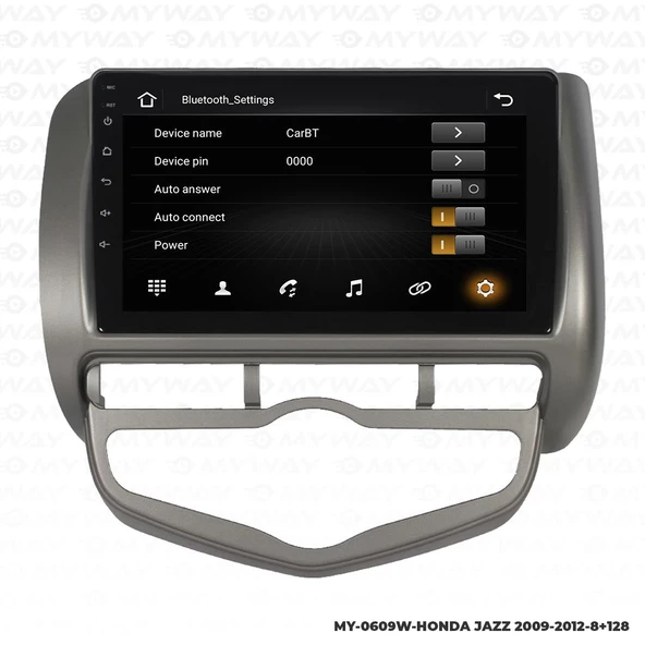 Araç Multimedya Honda Jazz Android 12 Carplay 4Gb Ram + 64Gb Hdd 2009-2012 Navigasyon Ekran MYW - Resim 3