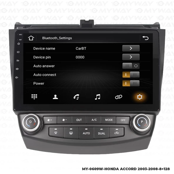 Araç Multimedya Honda Accord Android 12 Carplay 4Gb Ram + 64Gb Hdd 2003-2008 Navigasyon Ekran MYW - 4