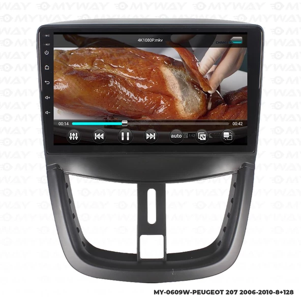 Araç Multimedya Peugeot 207 Android 12 Carplay 4Gb Ram + 64Gb Hdd Navigasyon Ekran MYW ürün görseli 1