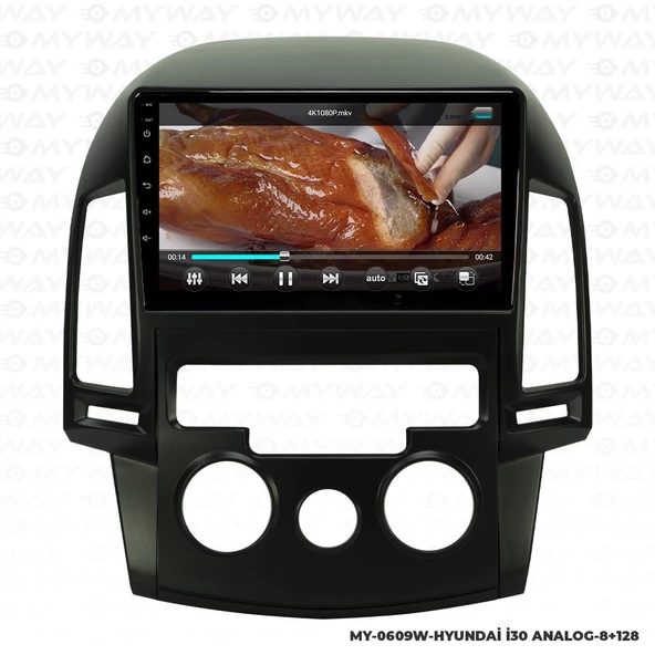 Araç Multimedya Hyundai İ30 Android 12 Carplay 4Gb Ram + 64Gb Hdd Analog Navigasyon Ekran MYW ürün görseli 1