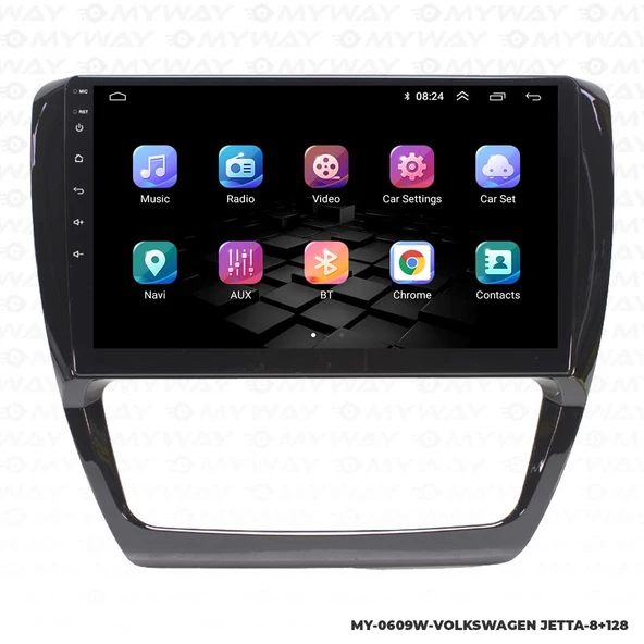 Araç Multimedya Volkswagen Jetta Android 12 Carplay 4Gb Ram + 64Gb Hdd Navigasyon Ekran MYW - 7