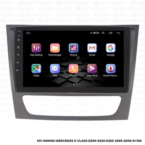 Araç Multimedya Mercedes E250 Android 12 Carplay 4Gb Ram + 64Gb Hdd Navigasyon Ekran MYW - 6