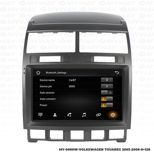 Araç Multimedya Volkswagen Touareg Android 12 Carplay 4Gb Ram + 64Gb Hdd 2003-2009 Navigasyon Ekran MYW - Resim 3