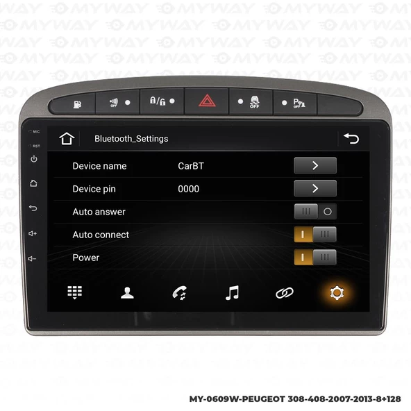 Araç Multimedya Peugeot 308 Android 12 Carplay 4Gb Ram + 64Gb Hdd Navigasyon Ekran MYW - Resim 3