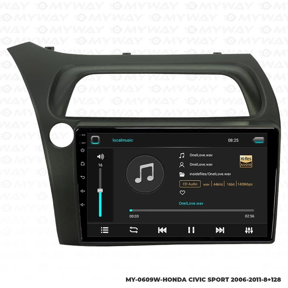 Araç Multimedya Honda Civic Sport Android 12 Carplay 4Gb Ram + 64Gb Hdd Navigasyon Ekran MYW - 2