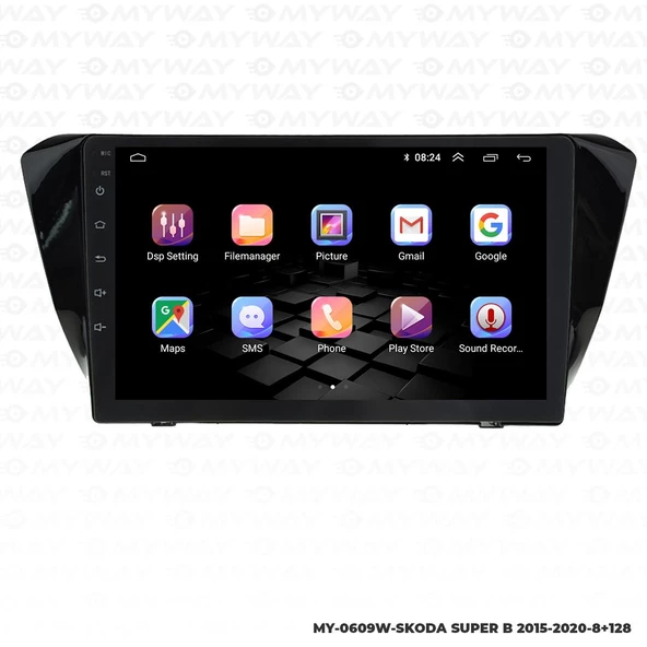 Araç Multimedya Skoda Superb Android 12 Carplay 4Gb Ram + 64Gb Hdd 2015-2020 Navigasyon Ekran MYW - Resim 6