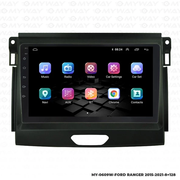 Araç Multimedya Ford Ranger Android 12 Carplay 4Gb Ram + 64Gb Hdd 2015-2021 Navigasyon Ekran MYW - Resim 7