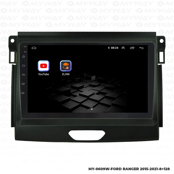 Araç Multimedya Ford Ranger Android 12 Carplay 4Gb Ram + 64Gb Hdd 2015-2021 Navigasyon Ekran MYW - Resim 5