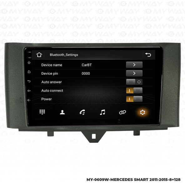 Araç Multimedya Mercedes Smart Android 12 Carplay 4Gb Ram + 64Gb Hdd 2011-2015 Navigasyon Ekran MYW - Resim 3