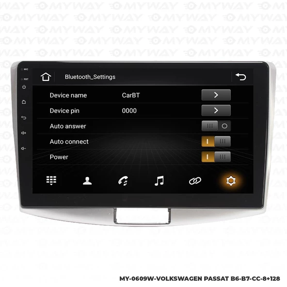 Araç Multimedya Volkswagen Passat B6 Android 12 Carplay 4Gb Ram + 64Gb Hdd Navigasyon Ekran MYW - Resim 3