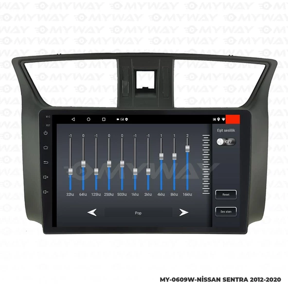 Araç Multimedya Nissan Sentra Android 12 Carplay 4Gb Ram + 64Gb Hdd Navigasyon Ekran MYW