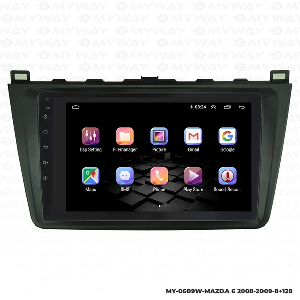 Araç Multimedya Mazda 6 Android 12 Carplay 4Gb Ram + 64Gb Hdd 2008-2009 Navigasyon Ekran MYW - Resim 6