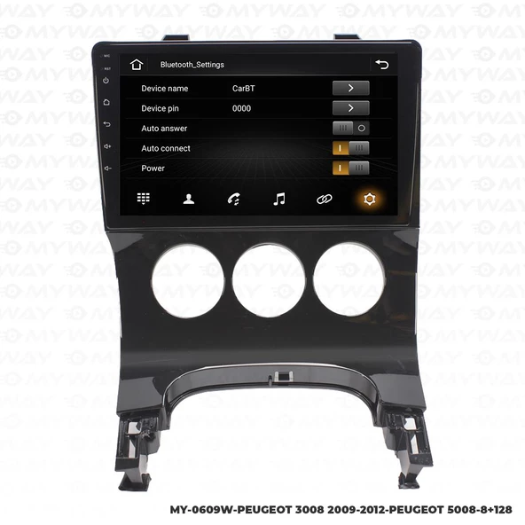 Araç Multimedya Peugeot 5008 Android 12 Carplay 4Gb Ram + 64Gb Hdd Navigasyon Ekran MYW - Resim 3