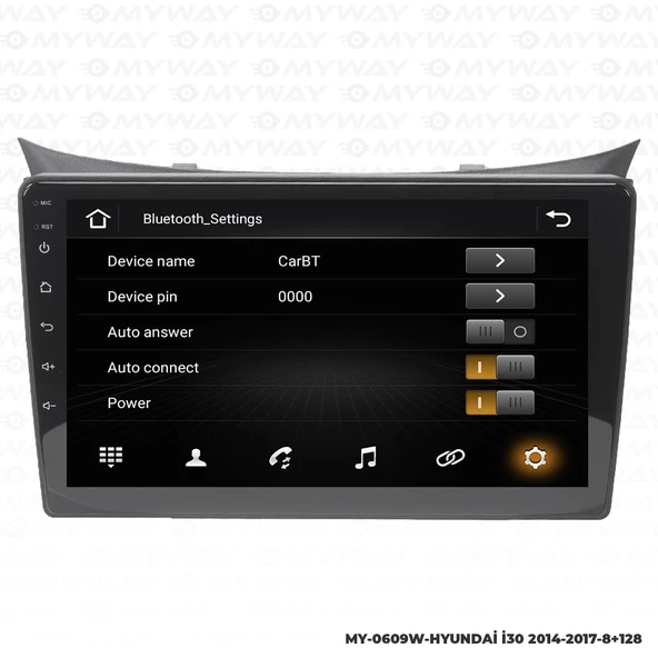 Araç Multimedya Hyundai İ30 Android 12 Carplay 4Gb Ram + 64Gb Hdd 2014-2017 Navigasyon Ekran MYW - Resim 3