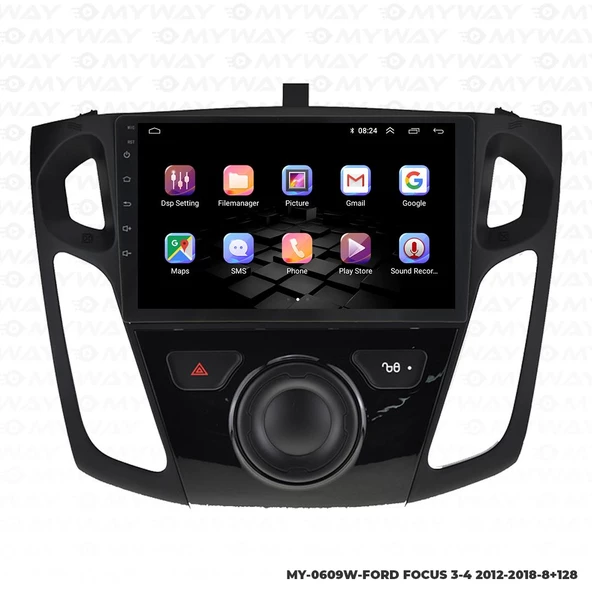 Araç Multimedya Ford Focus 4 Android 12 Carplay 4Gb Ram + 64Gb Hdd 2012-2018 Navigasyon Ekran MYW - 6