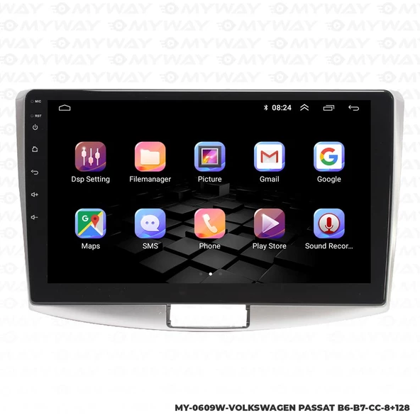 Araç Multimedya Volkswagen Passat B6 Android 12 Carplay 4Gb Ram + 64Gb Hdd Navigasyon Ekran MYW - Resim 6