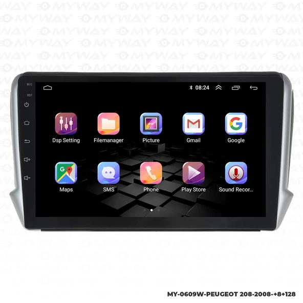 Araç Multimedya Peugeot 208 Android 12 Carplay 4Gb Ram + 64Gb Hdd Navigasyon Ekran MYW - Resim 6
