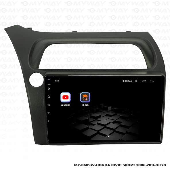 Araç Multimedya Honda Civic Sport Android 12 Carplay 4Gb Ram + 64Gb Hdd Navigasyon Ekran MYW - 5