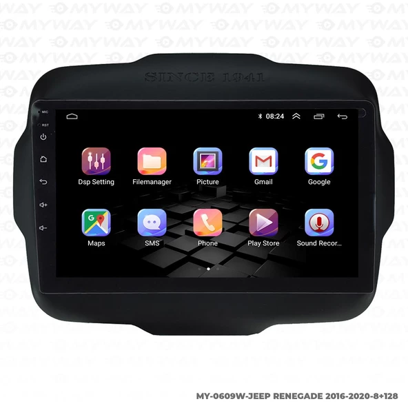 Araç Multimedya Jeep Renegade Android 12 Carplay 4Gb Ram + 64Gb Hdd Navigasyon Ekran MYW - 6