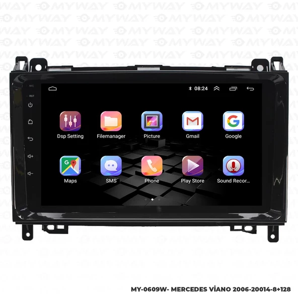Araç Multimedya Mercedes Viano Android 12 Carplay 4Gb Ram + 64Gb Hdd 2006-2014 Navigasyon Ekran MYW - 6