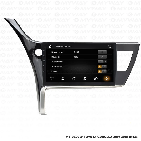 Araç Multimedya Toyota Corolla Android 12 Carplay 4Gb Ram + 64Gb Hdd 2017-2018 Navigasyon Ekran MYW - 3