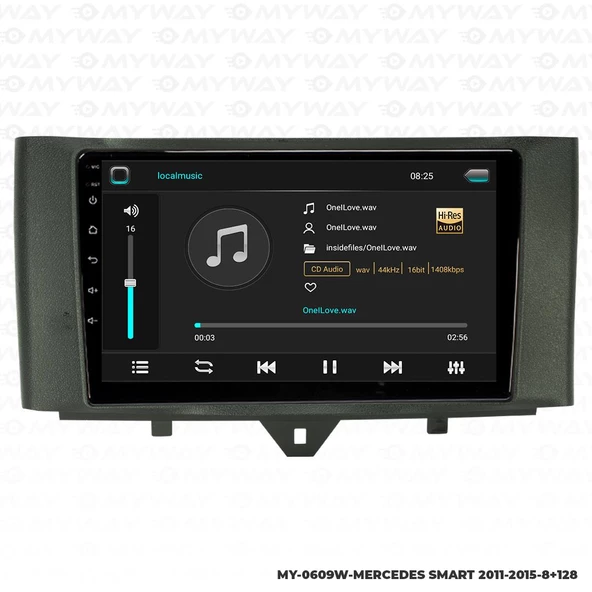 Araç Multimedya Mercedes Smart Android 12 Carplay 4Gb Ram + 64Gb Hdd 2011-2015 Navigasyon Ekran MYW - Resim 2