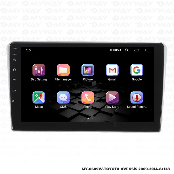 Araç Multimedya Toyota Avensis Android 12 Carplay 4Gb Ram + 64Gb Hdd 2009-2014 Navigasyon Ekran MYW - Resim 6