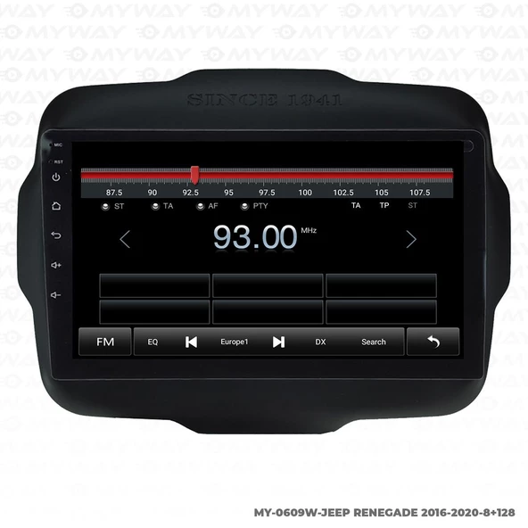 Araç Multimedya Jeep Renegade Android 12 Carplay 4Gb Ram + 64Gb Hdd Navigasyon Ekran MYW - 4
