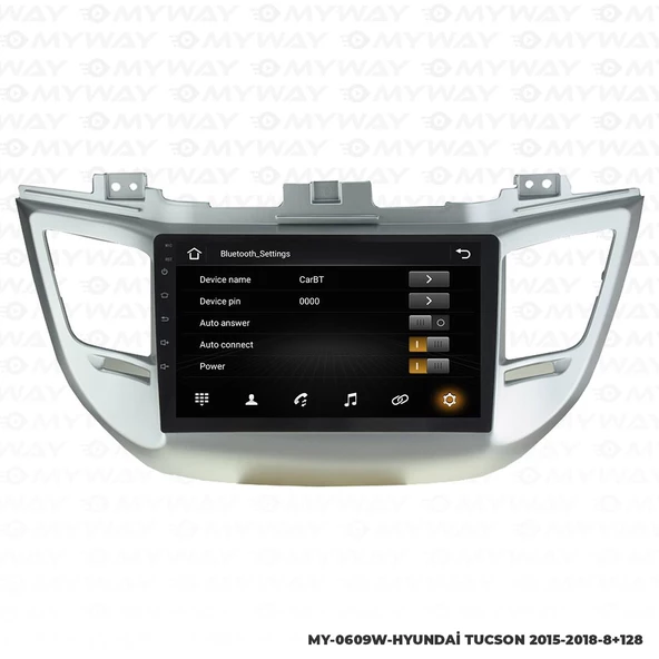 Araç Multimedya Hyundai Tucson Android 12 Carplay 4Gb Ram + 64Gb Hdd 2015-2018 Navigasyon Ekran MYW - Resim 3