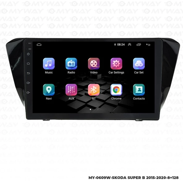 Araç Multimedya Skoda Superb Android 12 Carplay 4Gb Ram + 64Gb Hdd 2015-2020 Navigasyon Ekran MYW - Resim 7