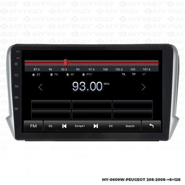 Araç Multimedya Peugeot 208 Android 12 Carplay 4Gb Ram + 64Gb Hdd Navigasyon Ekran MYW - Resim 4