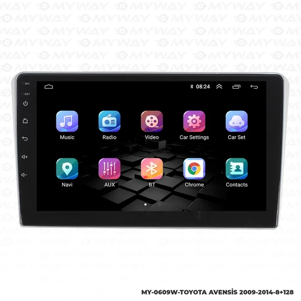Araç Multimedya Toyota Avensis Android 12 Carplay 4Gb Ram + 64Gb Hdd 2009-2014 Navigasyon Ekran MYW - Resim 7