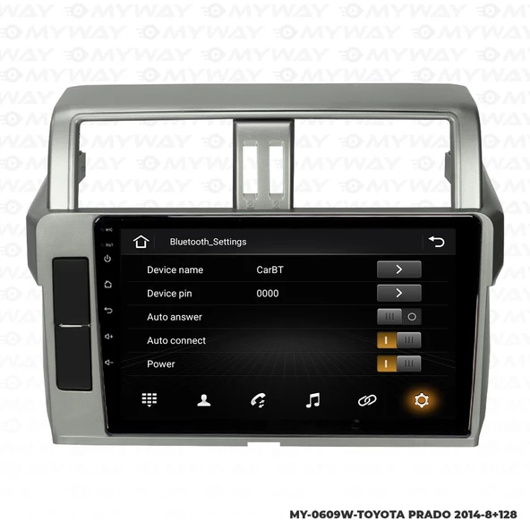 Araç Multimedya Toyota Prado Android 12 Carplay 4Gb Ram + 64Gb Hdd 2014 Navigasyon Ekran MYW - Resim 3