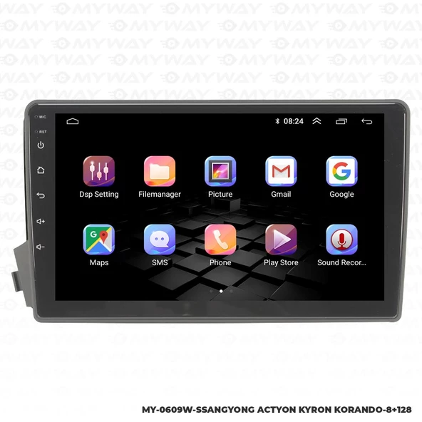 Araç Multimedya Ssanyong Kyron Android 12 Carplay 4Gb Ram + 64Gb Hdd 2008-2013 Navigasyon Ekran MYW - Resim 6