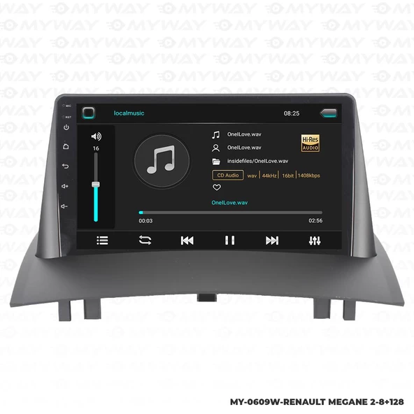 Araç Multimedya Renault Megane 2 Android 12 Carplay 4Gb Ram + 64Gb Hdd Navigasyon Ekran MYW - Resim 2